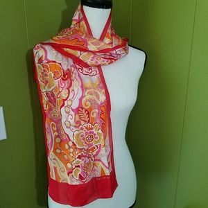 Harve' benard Muti colored foral scarf apprx 53x10